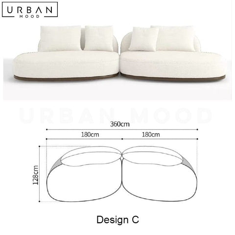 REI Japandi Fabric Sofa with In-Built Side Table - URBANMOOD
