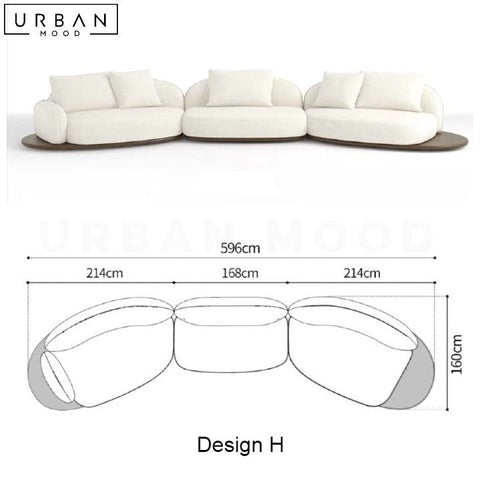 REI Japandi Fabric Sofa with In-Built Side Table - URBANMOOD