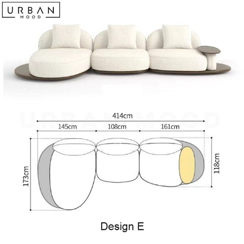 REI Japandi Fabric Sofa with In-Built Side Table - URBANMOOD