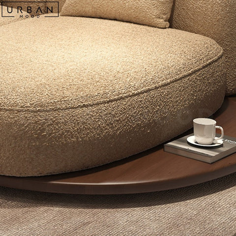 REI Japandi Fabric Sofa with In-Built Side Table - URBANMOOD