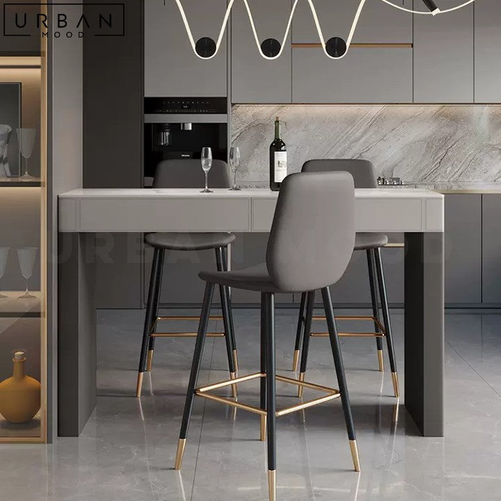 ROBSON Modern Sintered Stone Bar Table with Pine Wood Base - URBANMOOD