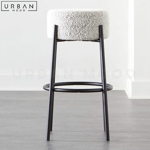 ROBYN Modern Boucle Bar Stool with Metal Base - URBANMOOD