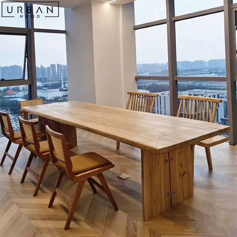 ROLON Japandi Solid Wood Dining Table Minimalist Design - URBANMOOD