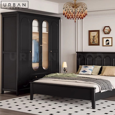 ROSALIA Vintage French Pine Wood Wardrobe - URBANMOOD