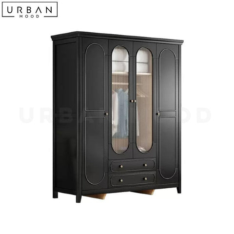 ROSALIA Vintage French Pine Wood Wardrobe - URBANMOOD