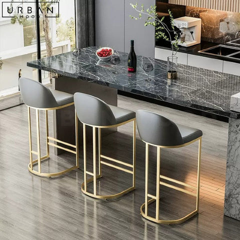 ROYN Modern Leather Bar Stool Scandinavian Design - URBANMOOD