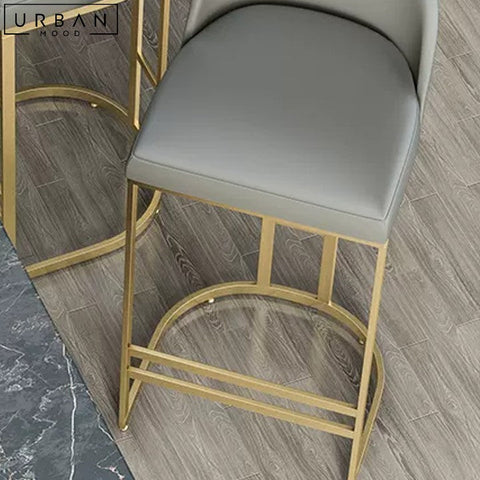 ROYN Modern Leather Bar Stool Scandinavian Design - URBANMOOD