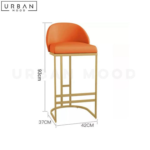 ROYN Modern Leather Bar Stool Scandinavian Design - URBANMOOD
