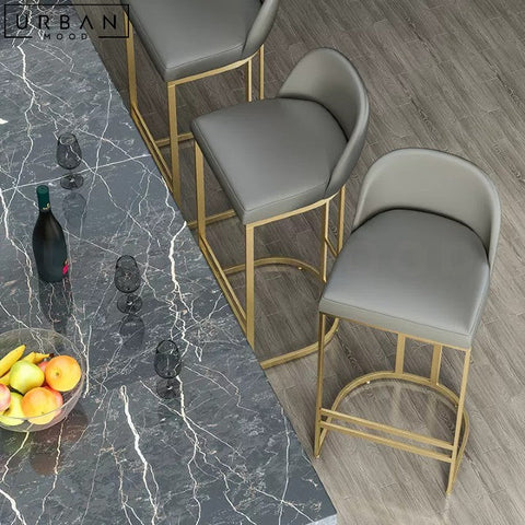 ROYN Modern Leather Bar Stool Scandinavian Design - URBANMOOD