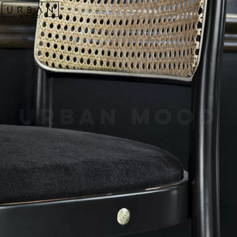 Rustic Rattan Bar Stool ALVES Durable Wood Seating - URBANMOOD