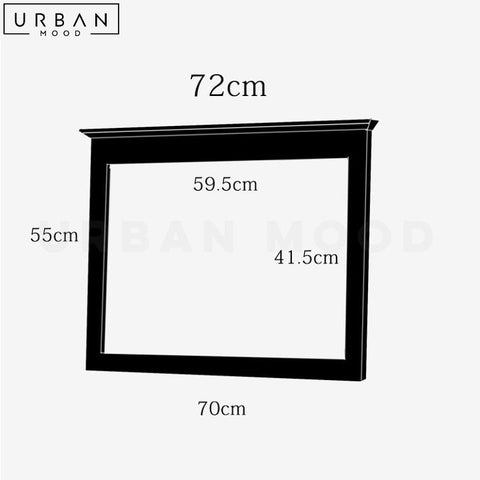 Rustic Solid Wood Wall Mirror with Japanese Elegance - URBANMOOD