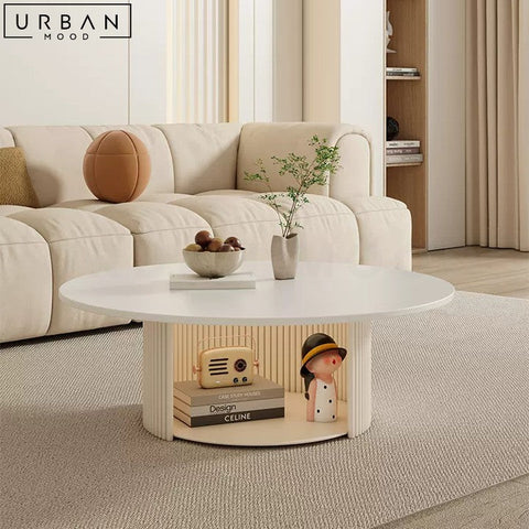SAANA Modern Sintered Stone Coffee Table with Pet Cubby - URBANMOOD