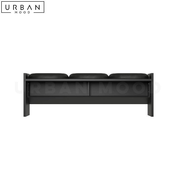 SANTIAGO Modern Black Pine Wood Bench Sleek and Sturdy - URBANMOOD