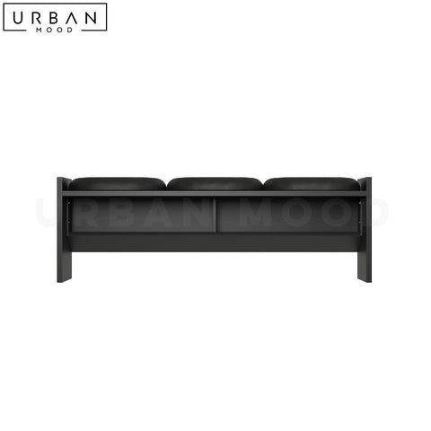 SANTIAGO Modern Black Pine Wood Bench Sleek and Sturdy - URBANMOOD