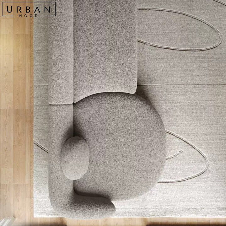 SANTORO Japandi Boucle Sofa with Pinewood Frame - URBANMOOD