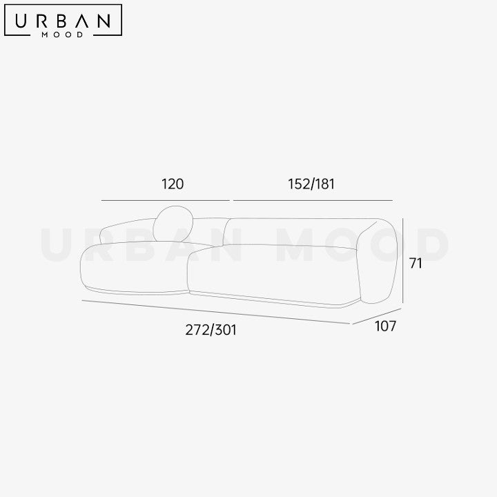 SANTORO Japandi Boucle Sofa with Pinewood Frame - URBANMOOD