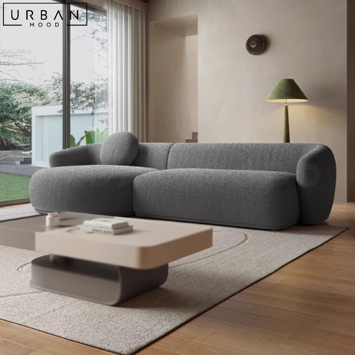 SANTORO Japandi Boucle Sofa with Pinewood Frame - URBANMOOD
