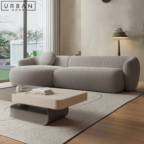 SANTORO Japandi Boucle Sofa with Pinewood Frame - URBANMOOD