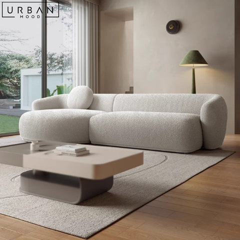 SANTORO Japandi Boucle Sofa with Pinewood Frame - URBANMOOD