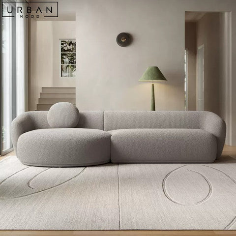 SANTORO Japandi Boucle Sofa with Pinewood Frame - URBANMOOD