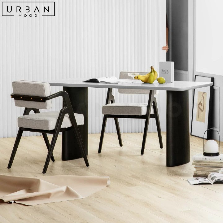 SARAA Modern Sintered Stone Dining Table Sleek Grey Finish - URBANMOOD