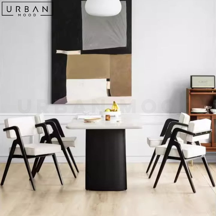 SARAA Modern Sintered Stone Dining Table Sleek Grey Finish - URBANMOOD