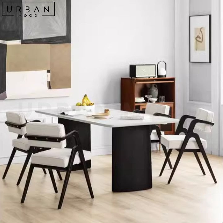 SARAA Modern Sintered Stone Dining Table Sleek Grey Finish - URBANMOOD