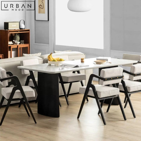 SARAA Modern Sintered Stone Dining Table Sleek Grey Finish - URBANMOOD