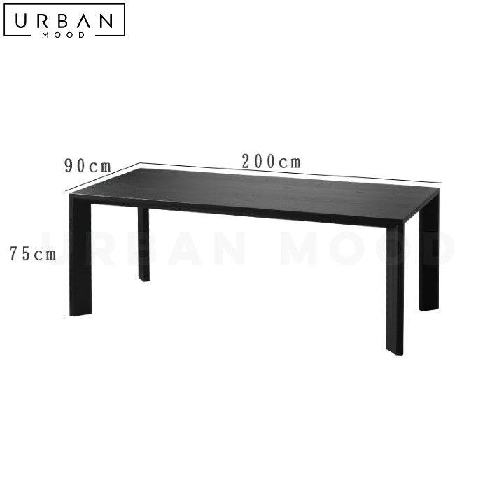 SARAVAN Modern Solid Wood Dining Table Black Finish - URBANMOOD