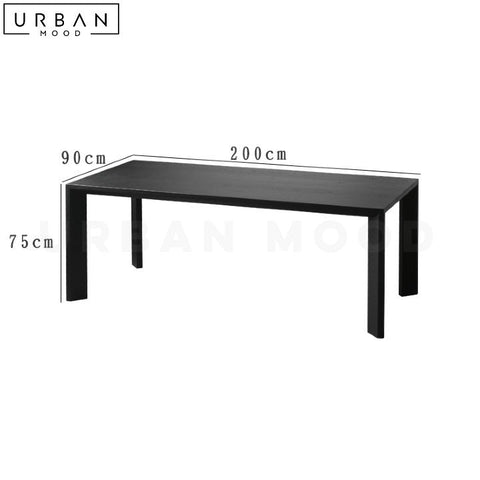 SARAVAN Modern Solid Wood Dining Table Black Finish - URBANMOOD