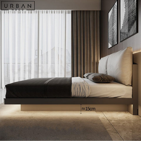 SCHENKER Modern Floating Bedframe with LED Lighting - URBANMOOD