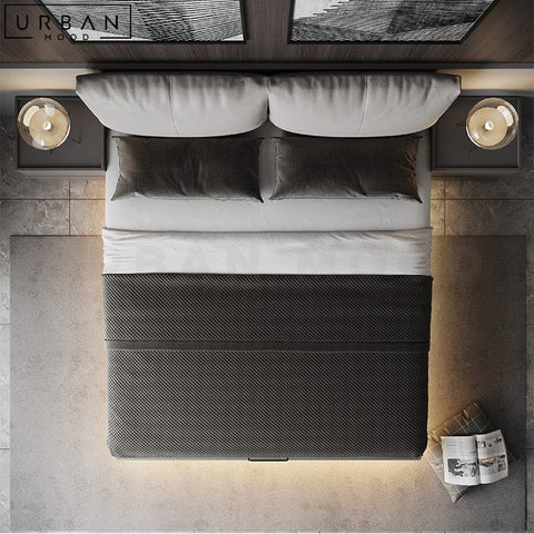 SCHENKER Modern Floating Bedframe with LED Lighting - URBANMOOD