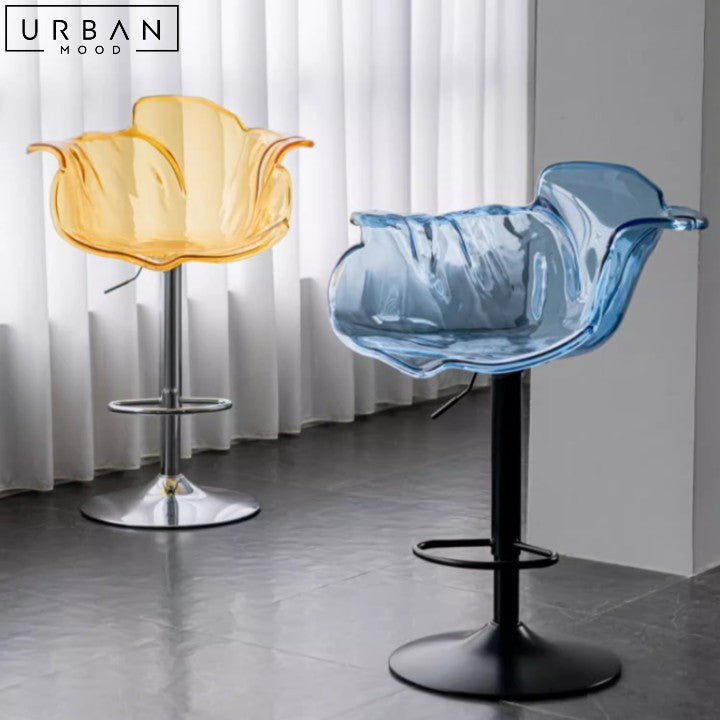 SCHUMA Modern Acrylic Adjustable Bar Stool with Steel Base - URBANMOOD