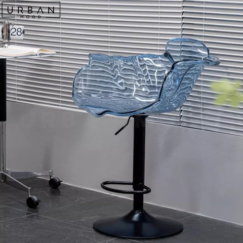 SCHUMA Modern Acrylic Adjustable Bar Stool with Steel Base - URBANMOOD