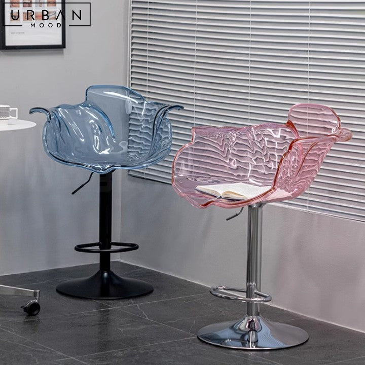 SCHUMA Modern Acrylic Adjustable Bar Stool with Steel Base - URBANMOOD