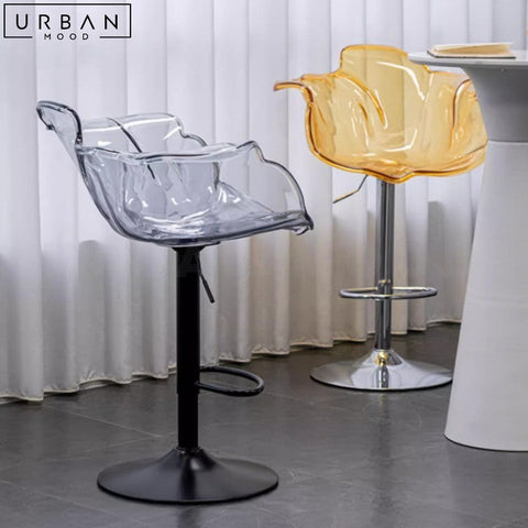 SCHUMA Modern Acrylic Adjustable Bar Stool with Steel Base - URBANMOOD