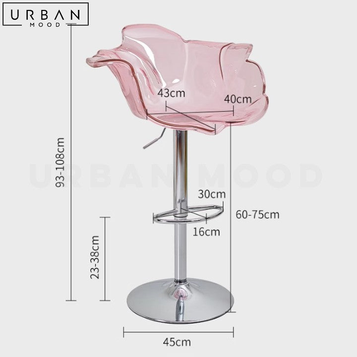 SCHUMA Modern Acrylic Adjustable Bar Stool with Steel Base - URBANMOOD