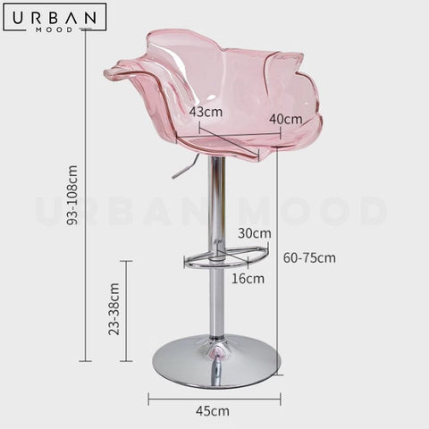 SCHUMA Modern Acrylic Adjustable Bar Stool with Steel Base - URBANMOOD