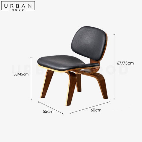 SCULL Modern Walnut Leather Leisure Chair - URBANMOOD