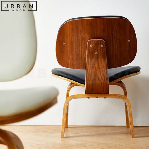 SCULL Modern Walnut Leather Leisure Chair - URBANMOOD