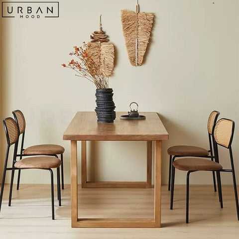 SHEILA Scandinavian Solid Pine Wood Dining Table - URBANMOOD