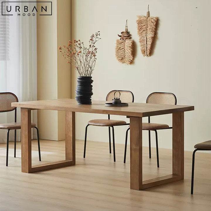 SHEILA Scandinavian Solid Pine Wood Dining Table - URBANMOOD