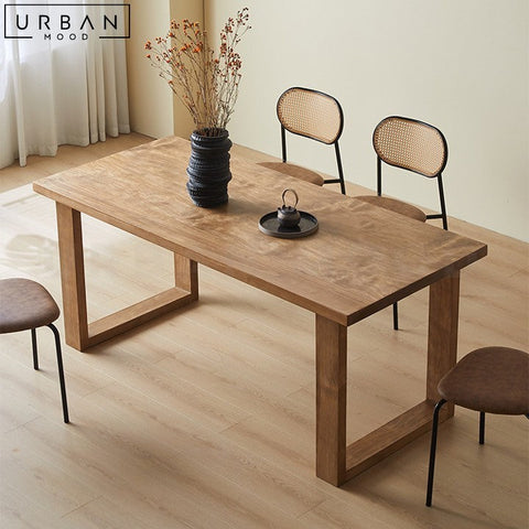 SHEILA Scandinavian Solid Pine Wood Dining Table - URBANMOOD