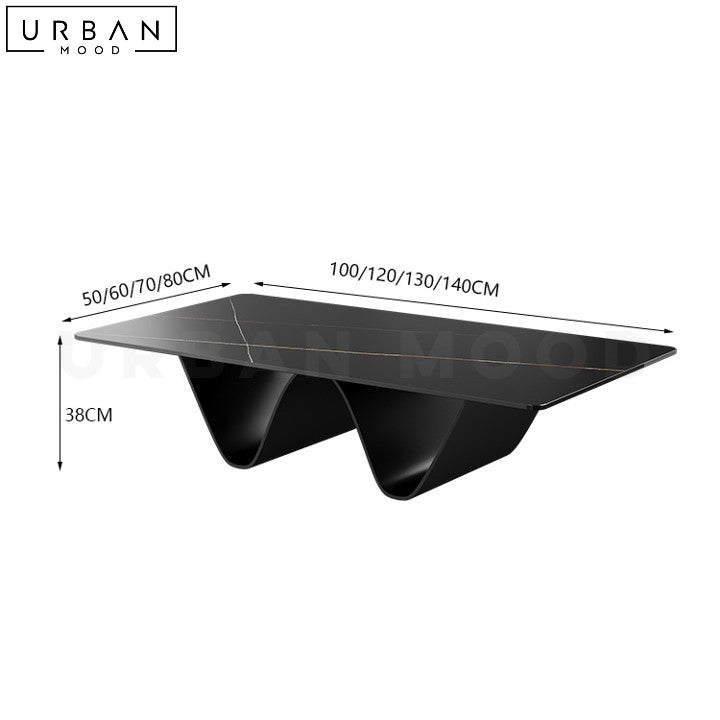 SKRIVE Modern Sintered Stone Coffee Table with Iron Legs - URBANMOOD ...