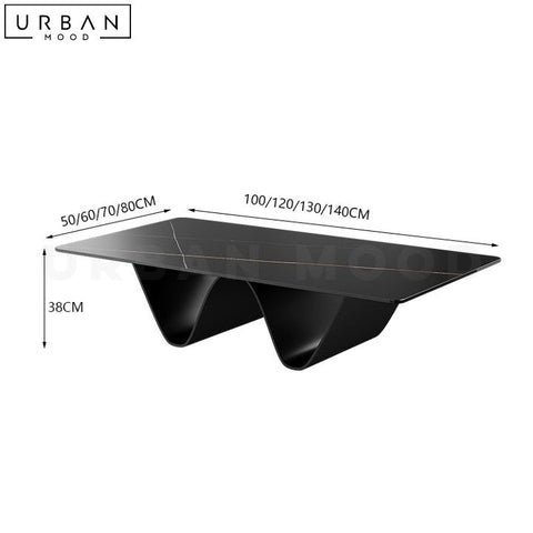 SKRIVE Modern Sintered Stone Coffee Table with Iron Legs - URBANMOOD