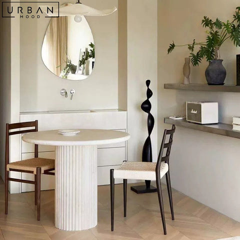 SOAR Wabi Sabi Travertine Dining Table Elegant Design - URBANMOOD