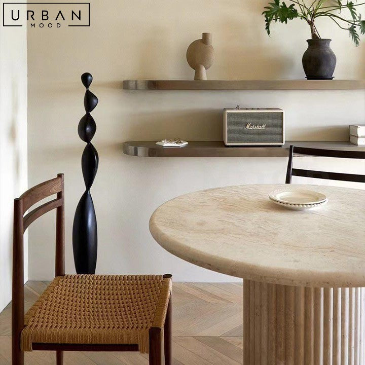 SOAR Wabi Sabi Travertine Dining Table Elegant Design - URBANMOOD