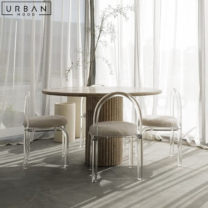 SOAR Wabi Sabi Travertine Dining Table Elegant Design - URBANMOOD