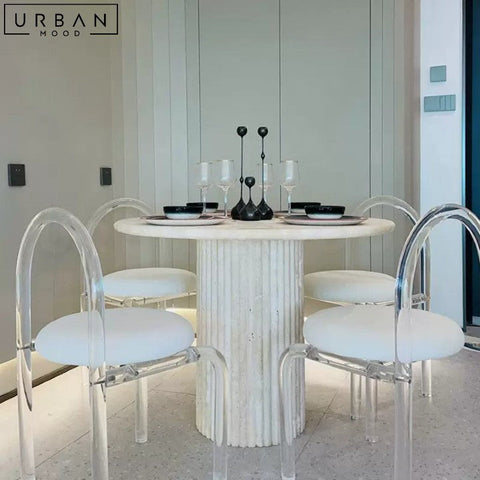 SOAR Wabi Sabi Travertine Dining Table Elegant Design - URBANMOOD