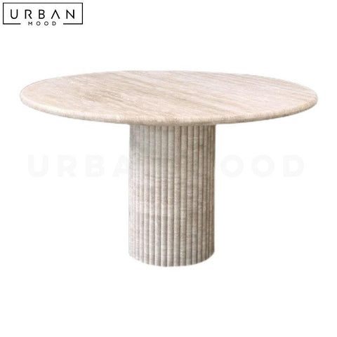 SOAR Wabi Sabi Travertine Dining Table Elegant Design - URBANMOOD